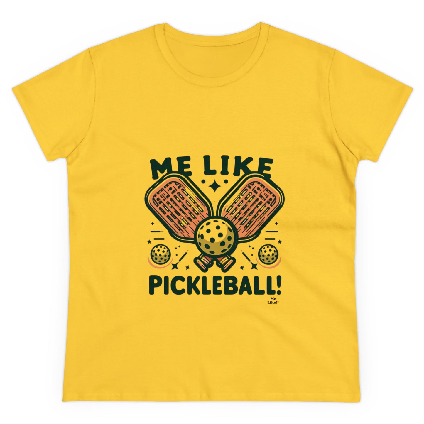 Me Like Pickleball! - Women's Heavy Cotton Tee - (Pickleball #1)