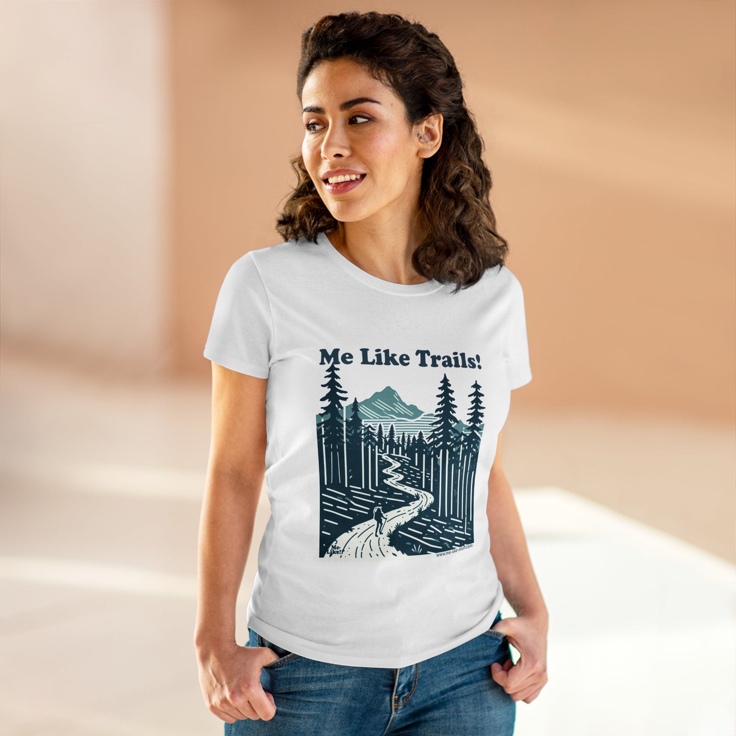 Women's Heavy Cotton Tee - Me Like Trails! (#2)