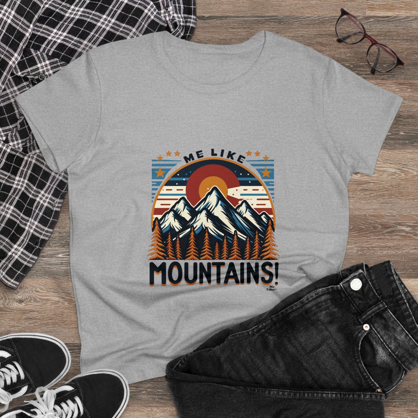 Me Like Mountains! - Women's Heavy Cotton Tee - (Mountains #5)