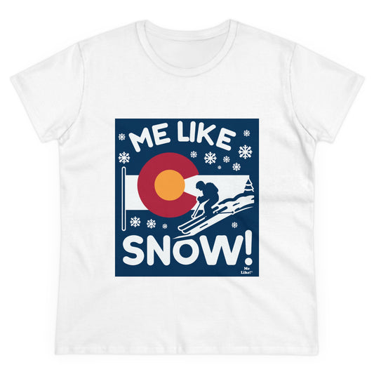 Me Like Snow! - Women's Heavy Cotton Tee - (Ski Colorado #2)