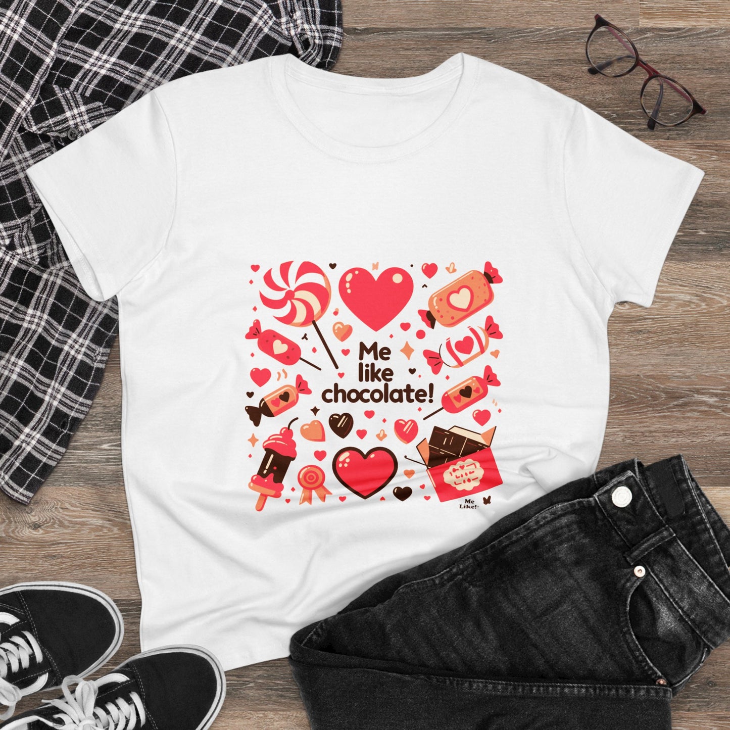 Me Like Chocolate! - Women's Heavy Cotton Tee - (Chocolate #2)