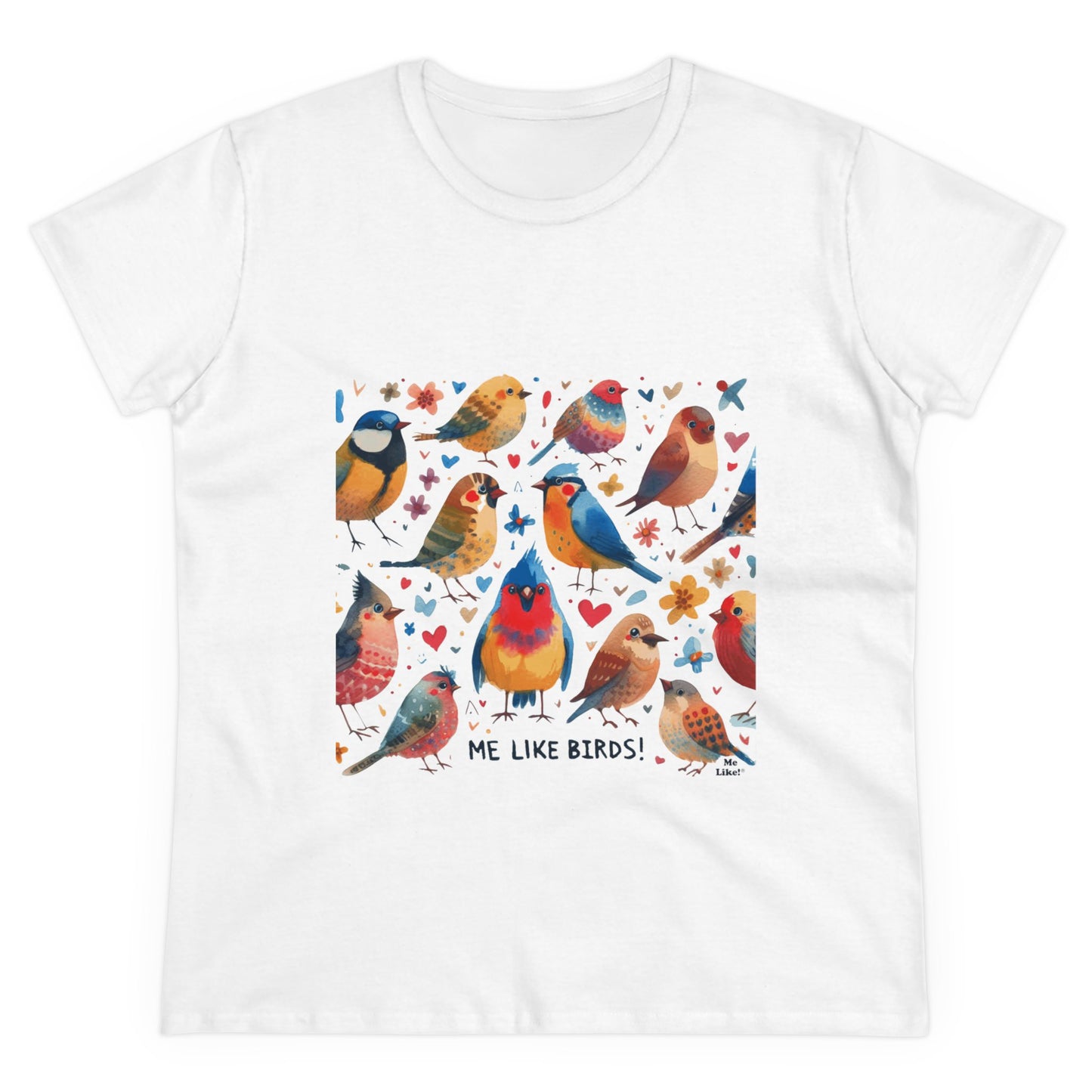 Me Like Birds! - Women's Heavy Cotton Tee - (Birds #1)