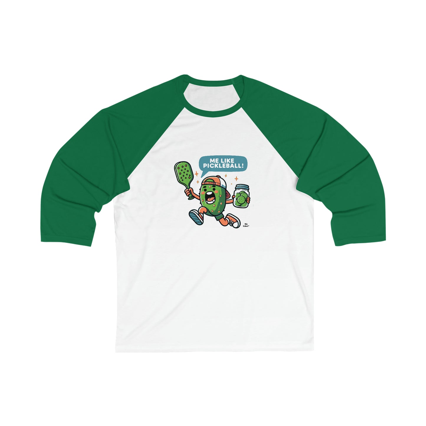 Me Like Pickleball! - Unisex 3\4 Sleeve Baseball Tee - (Pickleball #2)