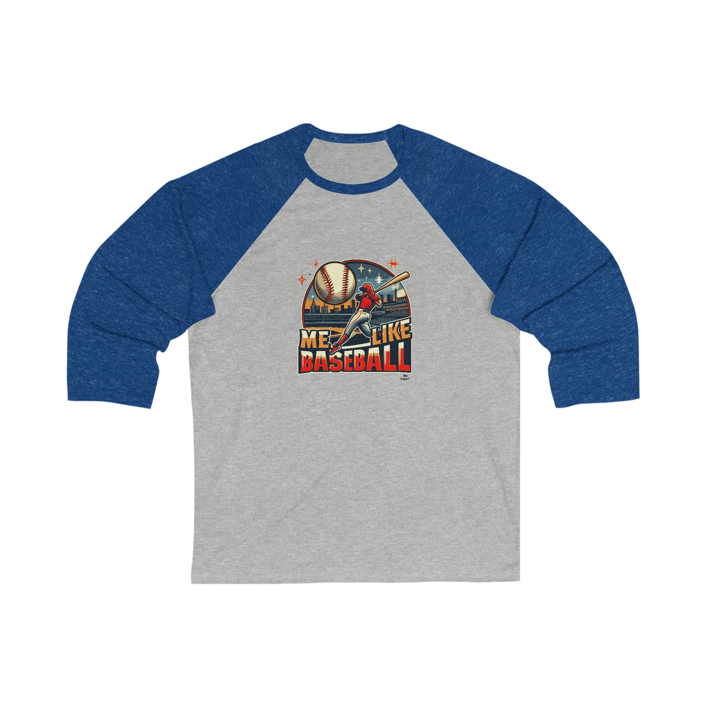 Me Like Baseball! - Unisex 3\4 Sleeve Baseball Tee - (Baseball #1)