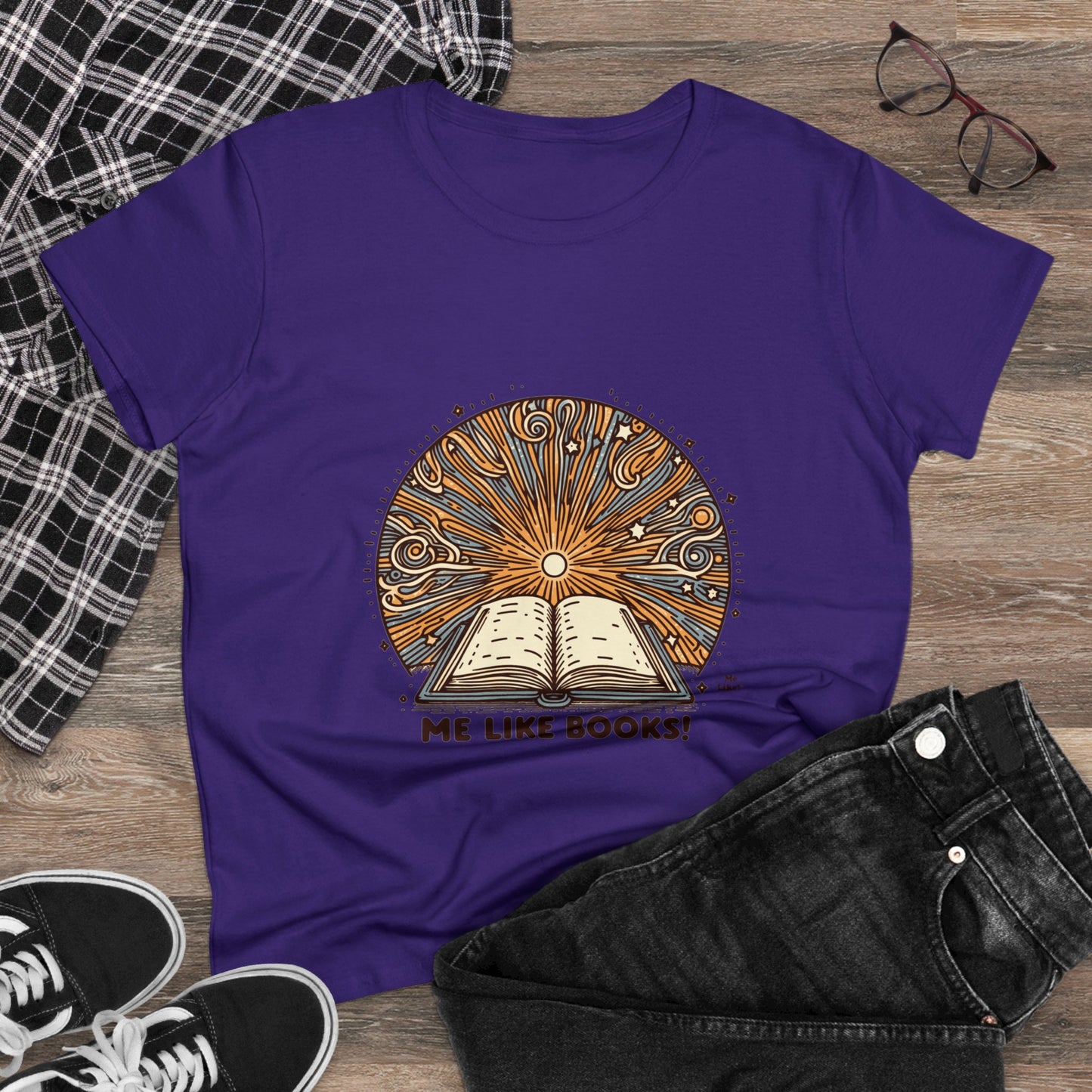 Me Like Books! - Women's Heavy Cotton Tee - (Books #2)