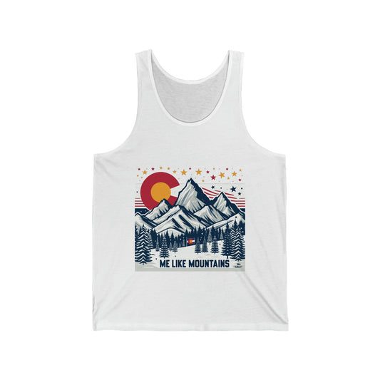 Me Like Mountains! - Unisex Jersey Tank - (Mountains #6)