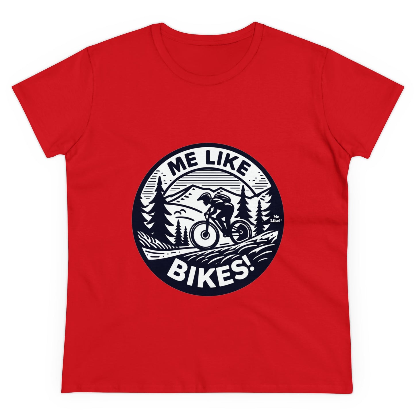 Me Like Bikes! - Women's Heavy Cotton Tee - (Mountain Bike #4)