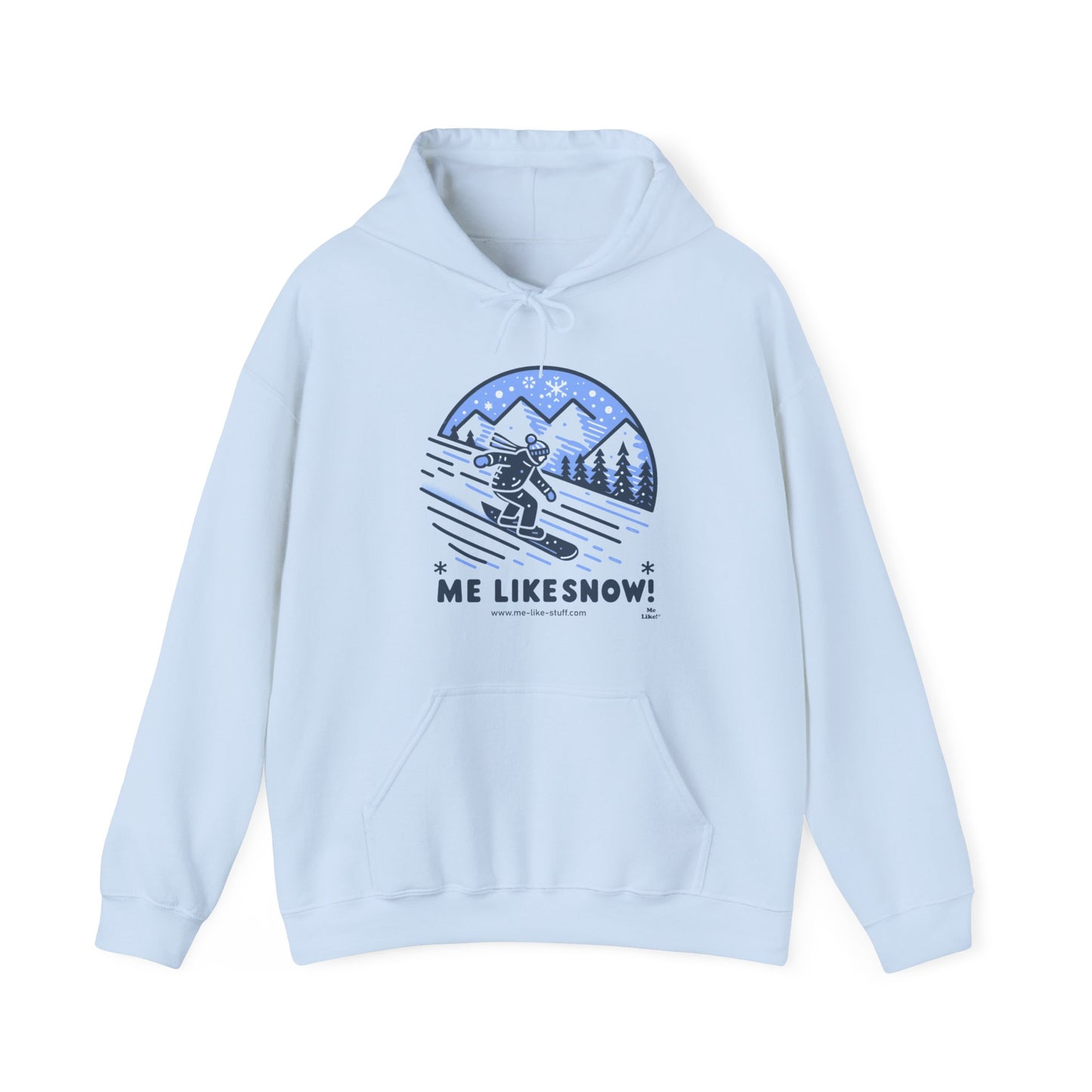 Unisex Heavy Blend™ Hooded Sweatshirt - Me Like Snow! (Snowboard #2)