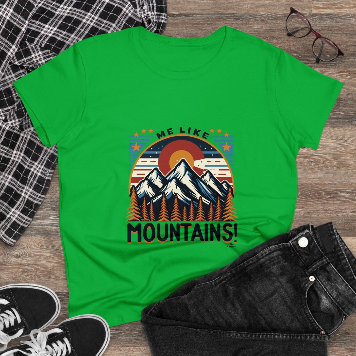 Me Like Mountains! - Women's Heavy Cotton Tee - (Mountains #5)