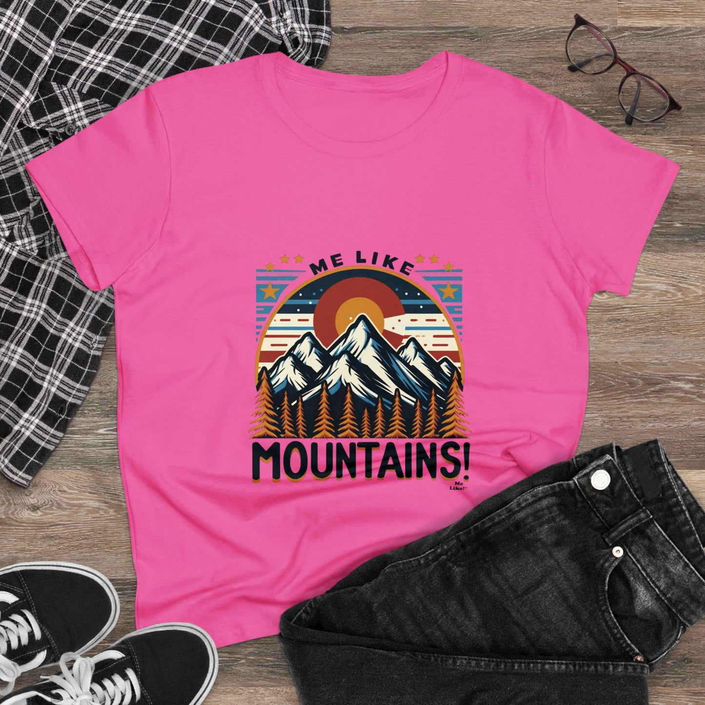 Me Like Mountains! - Women's Heavy Cotton Tee - (Mountains #5)