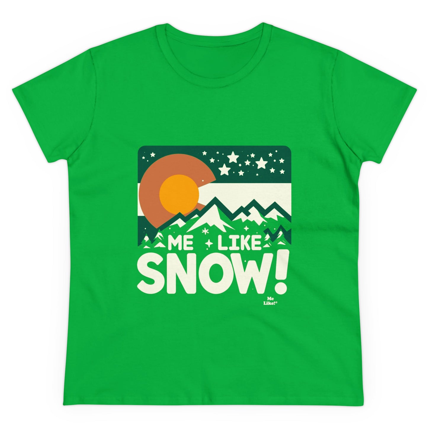 Me Like Snow! - Women's Heavy Cotton Tee - (Snow Colorado #1)