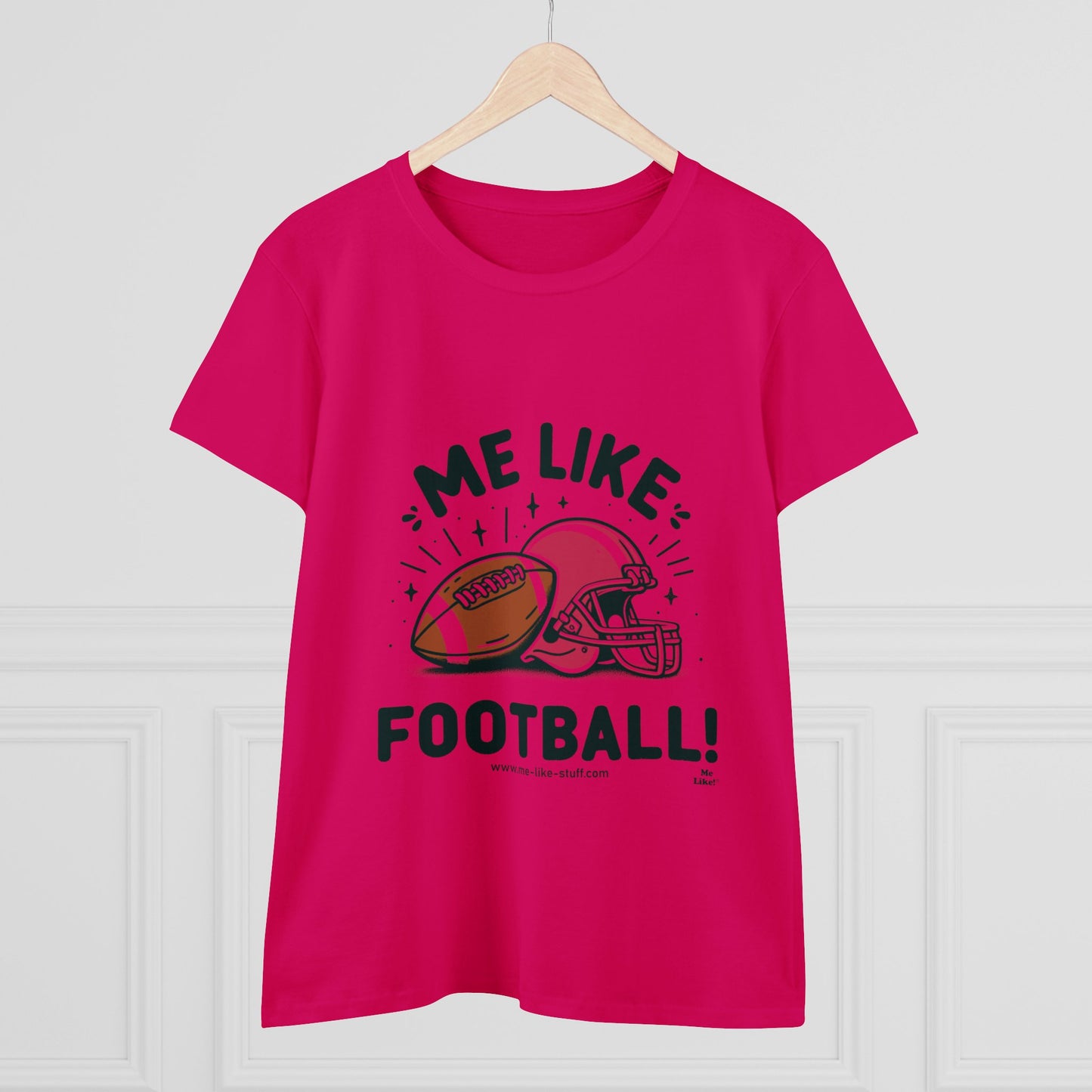 Me Like Football! - Women's Heavy Cotton Tee - (Football #1)