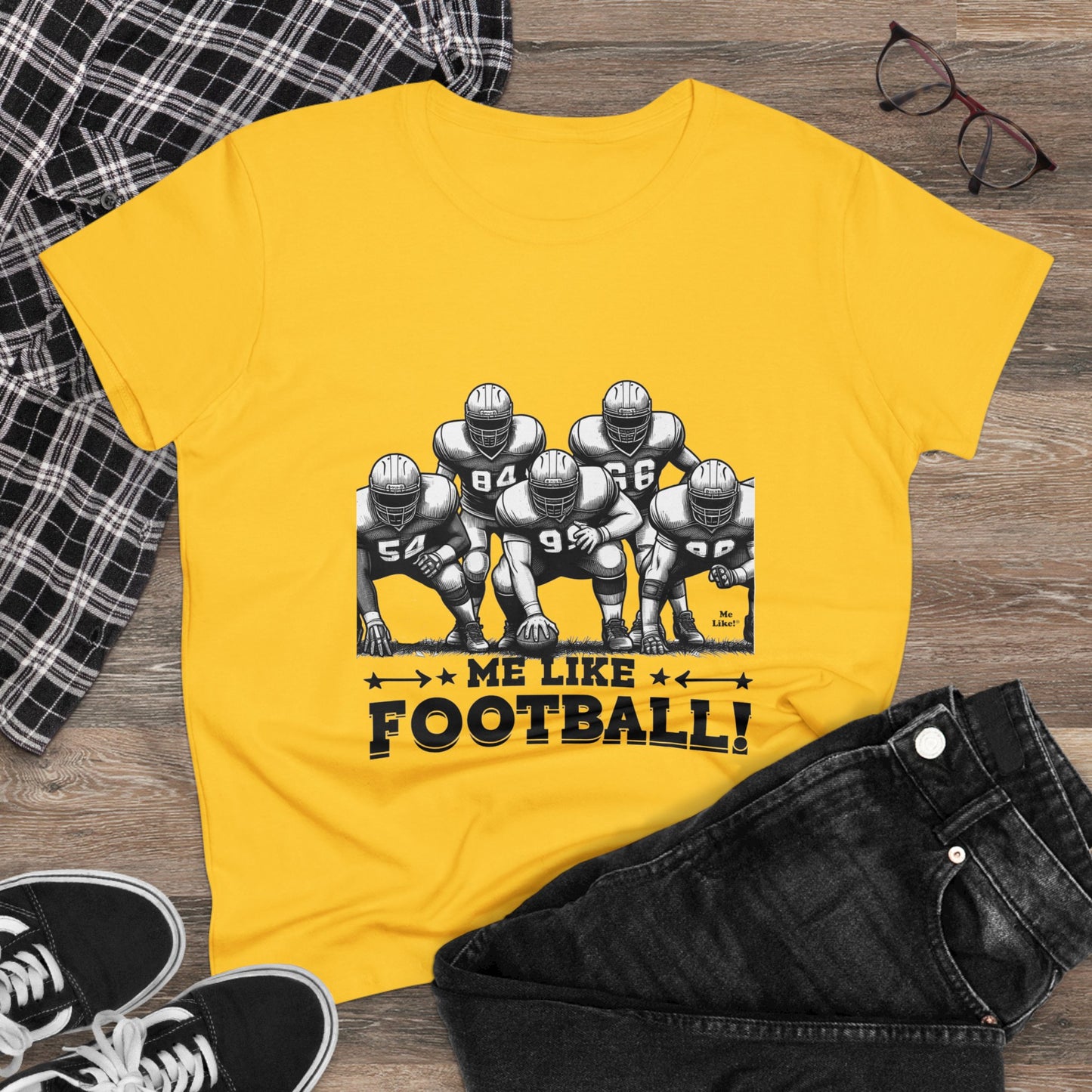 Me Like Football! - Women's Heavy Cotton Tee - (Football #2)