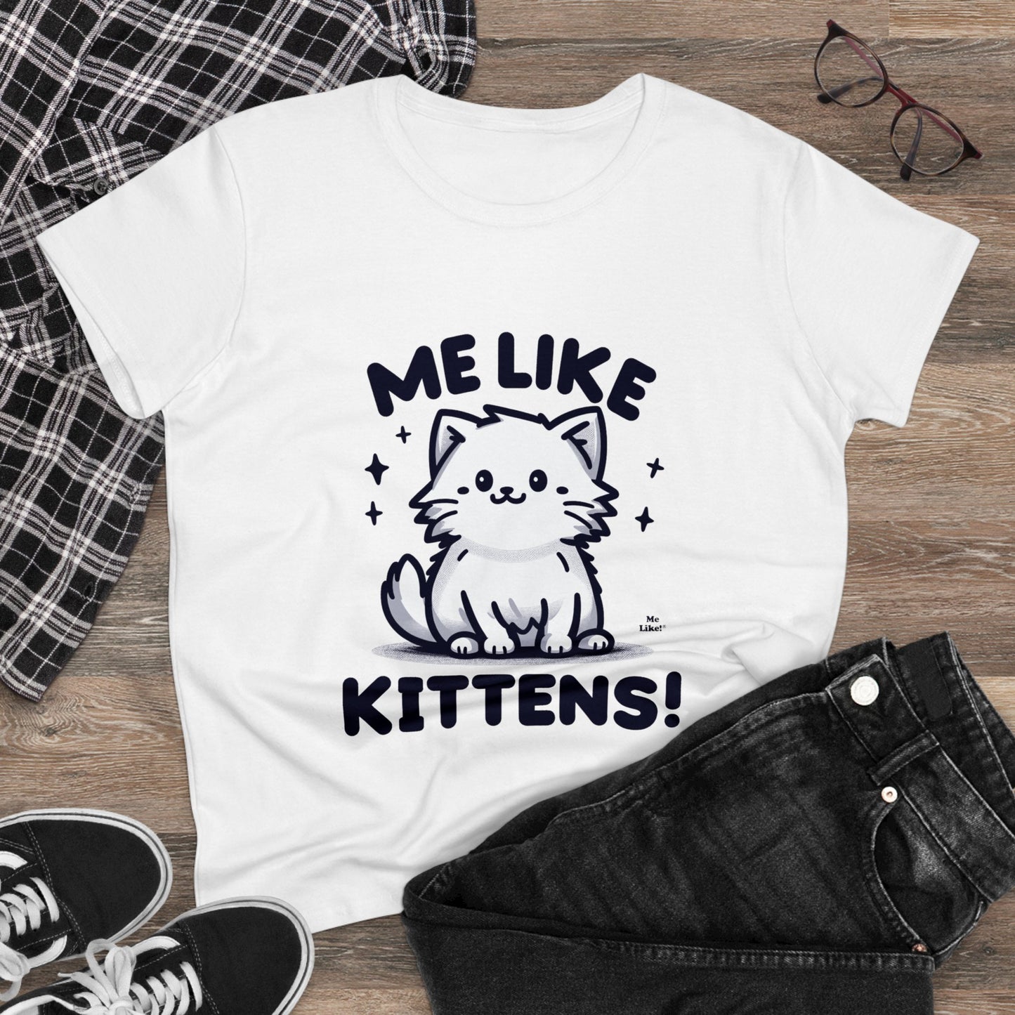 Me Like Kittens! - Women's Heavy Cotton Tee - (#1)