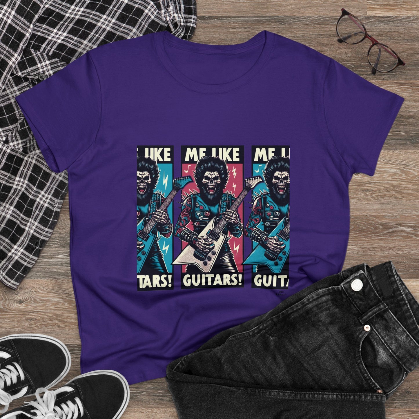 Me Like Guitars! - Women's Cotton Tee - Heavy Metal #3