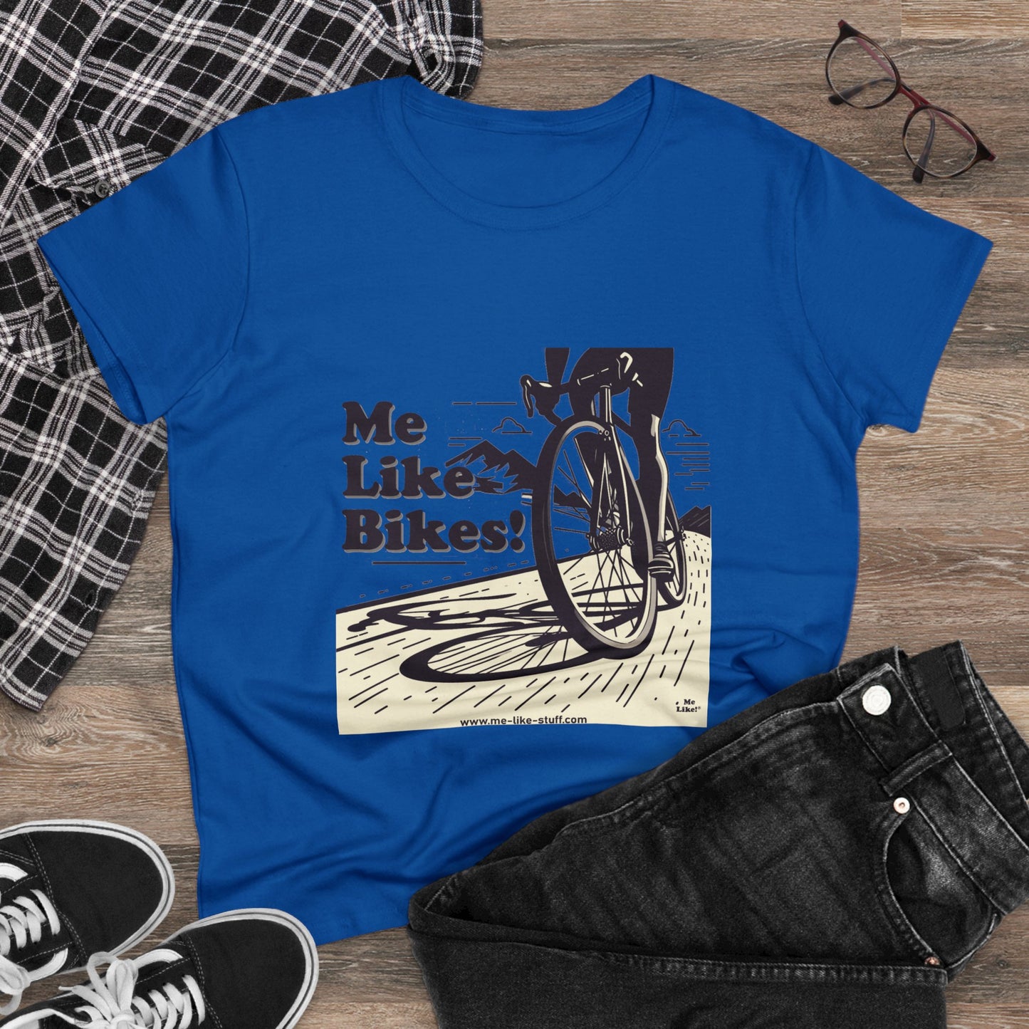 Women's Heavy Cotton Tee - Me Like Bikes! (RB #2)