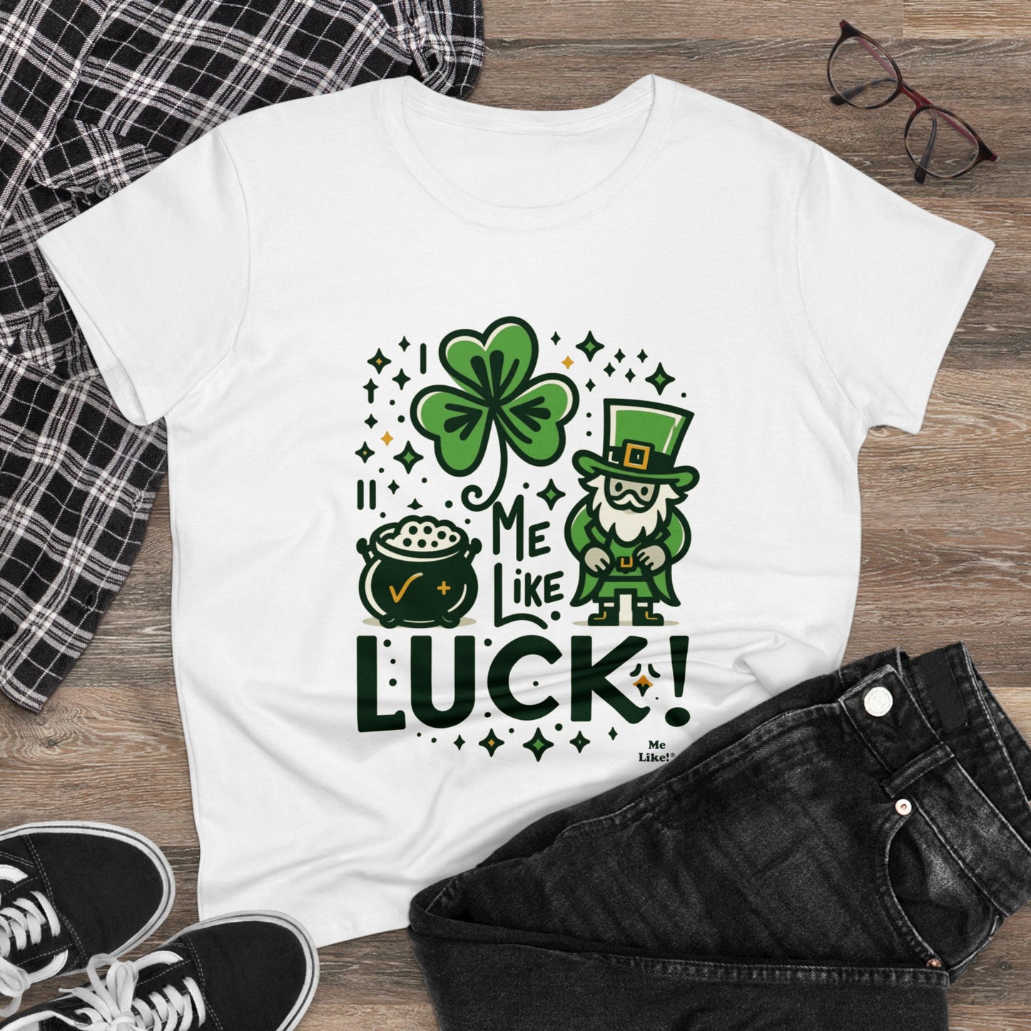 Me Like Luck! - Women's Heavy Cotton Tee - (St. Patrick's Day #4)