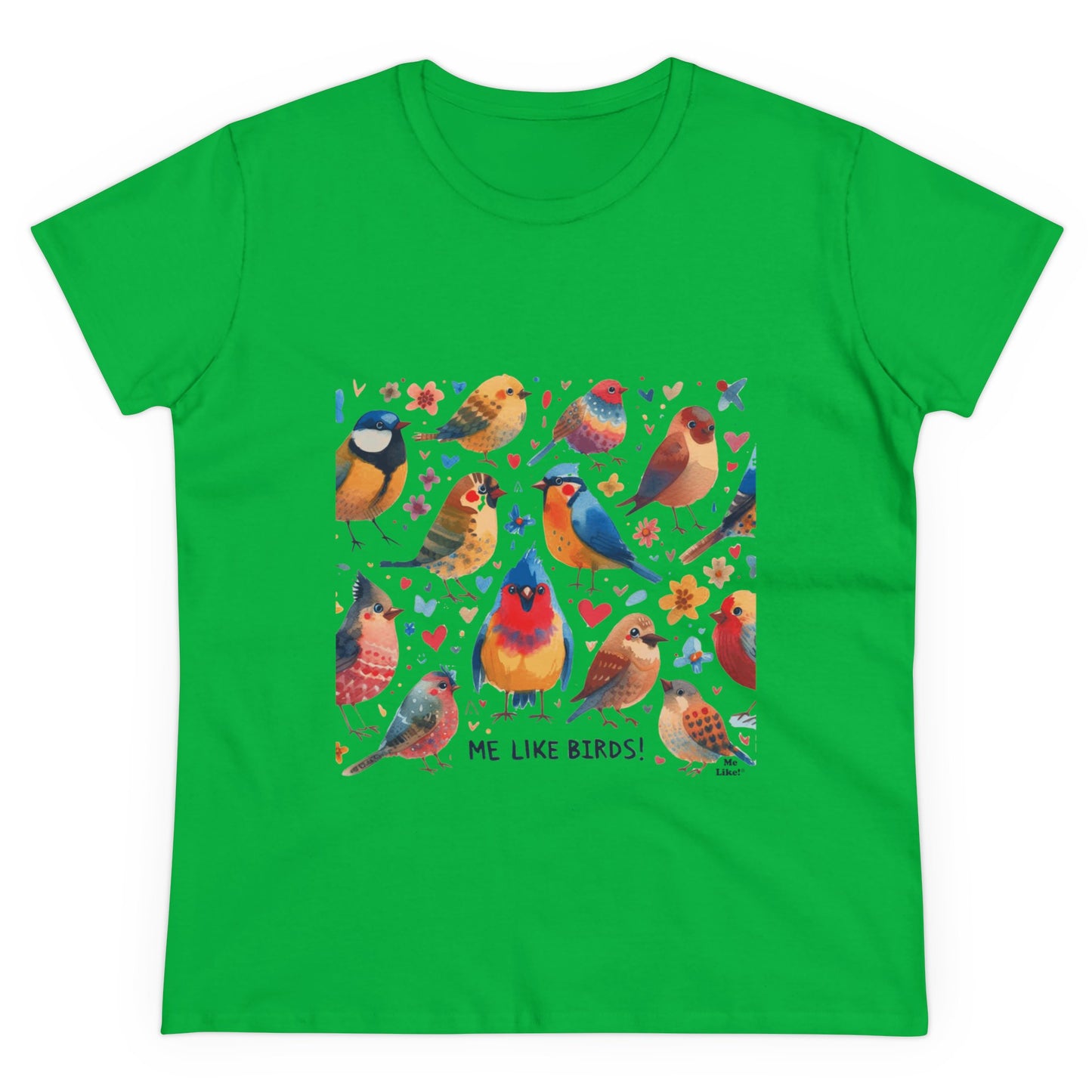 Me Like Birds! - Women's Heavy Cotton Tee - (Birds #1)