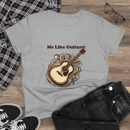 Women's Heavy Cotton Tee - Me Like Guitars! (Acoustic #1)