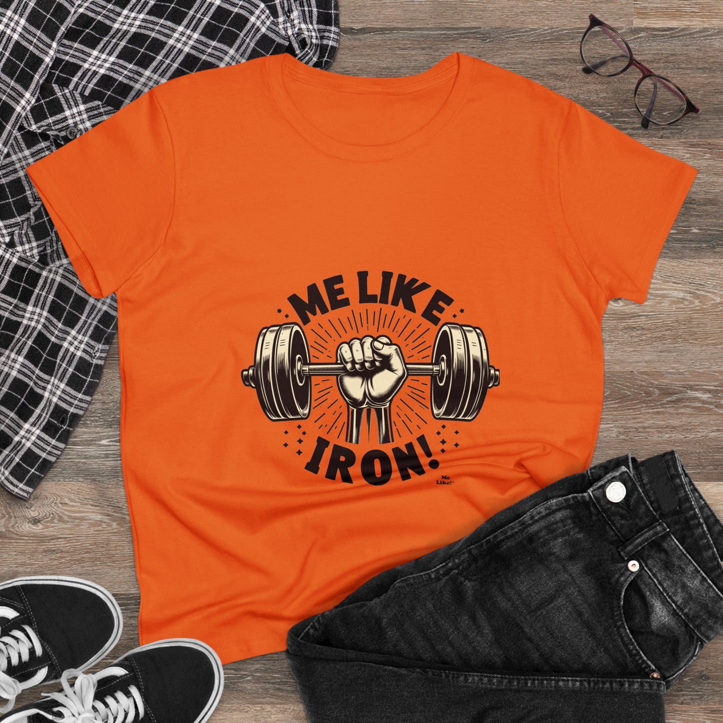 Me Like Iron! - Women's Heavy Cotton Tee - (Weightlifting #1)