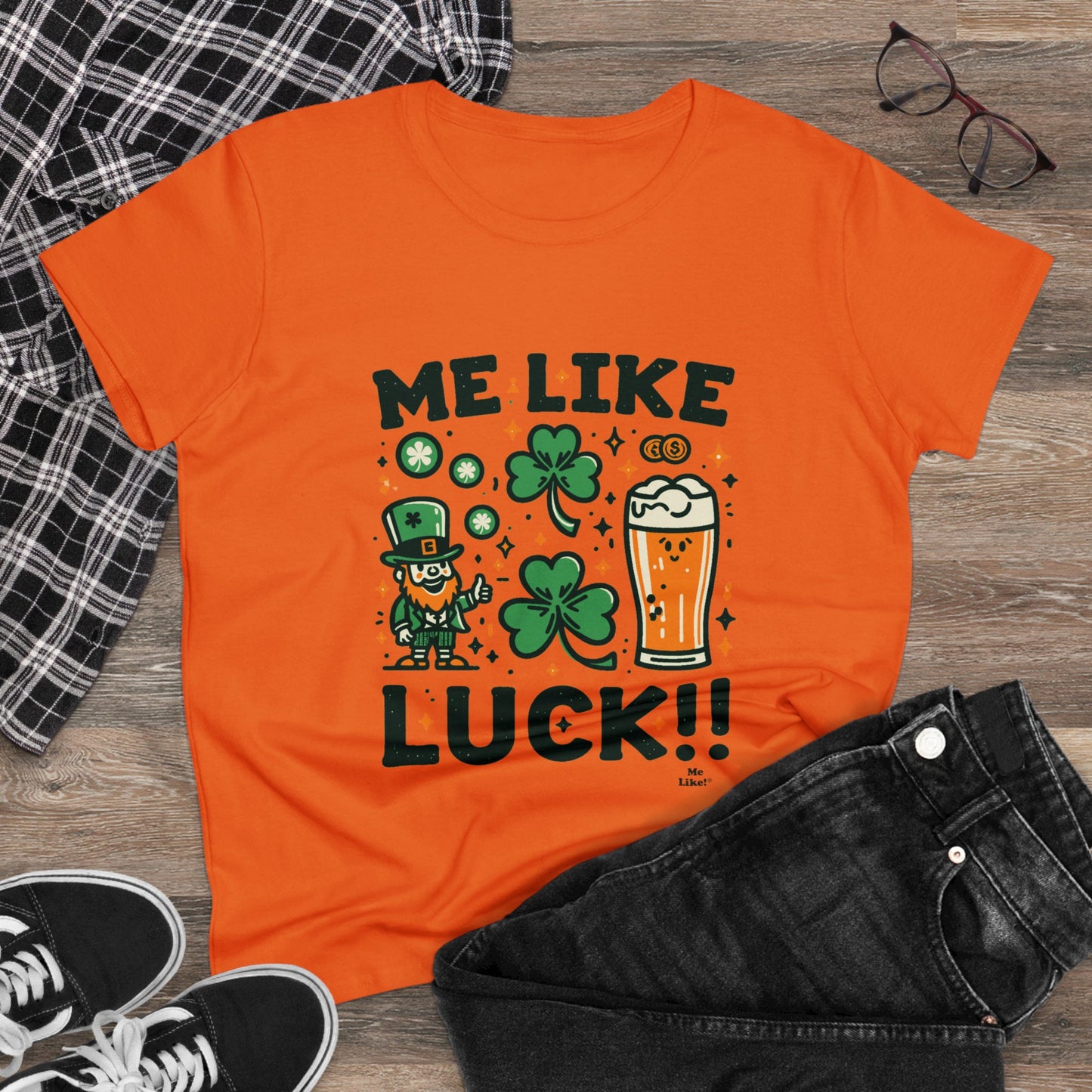 Me Like Luck! - Women's Heavy Cotton Tee - (St. Patrick's Day #3)