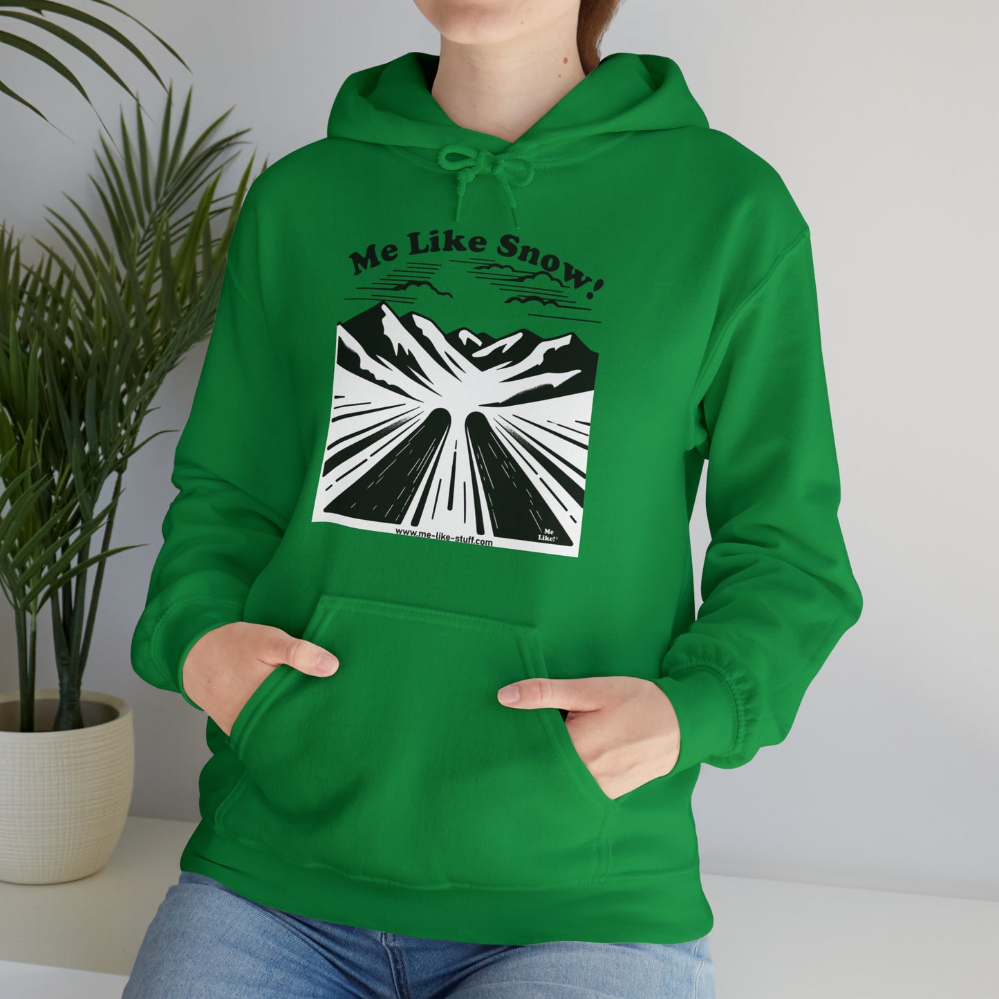 Unisex Heavy Blend™ Hooded Sweatshirt - Me Like Snow! (Ski #1)
