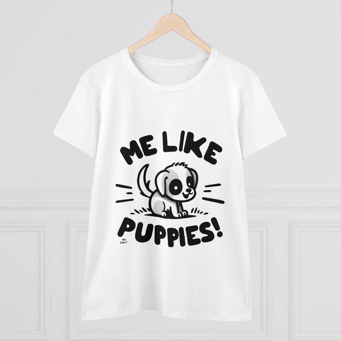 Me Like Puppies! - Women's Heavy Cotton Tee - (#2)