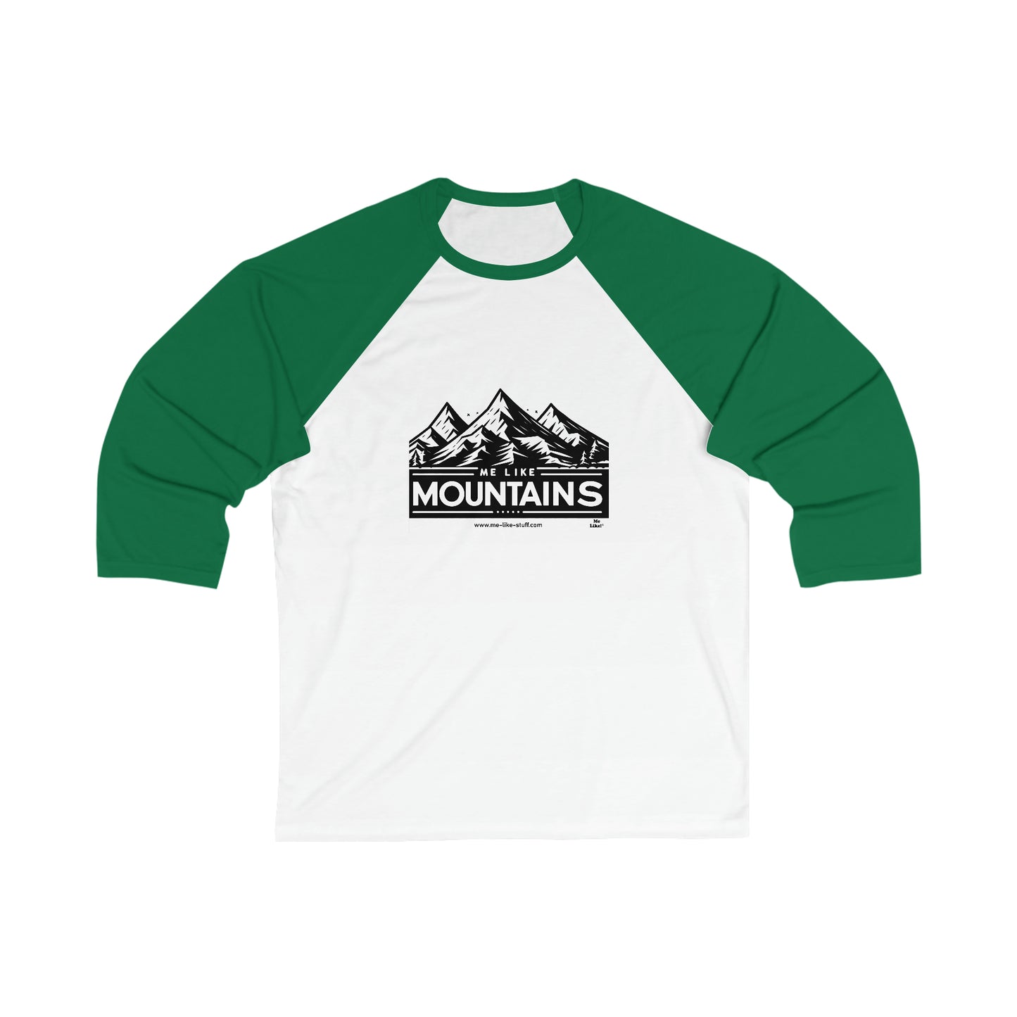 Unisex 3\4 Sleeve Baseball Tee - Me Like Mountains! (#1)