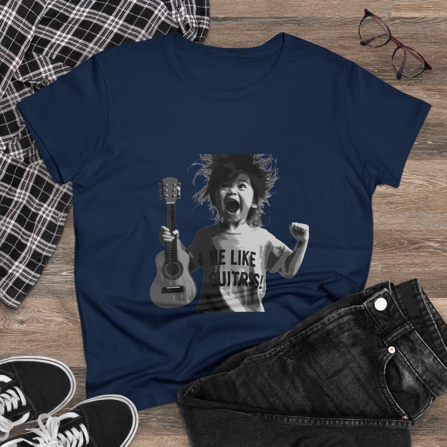 Me Like Guitars! - Women's Cotton Tee - Punk #1