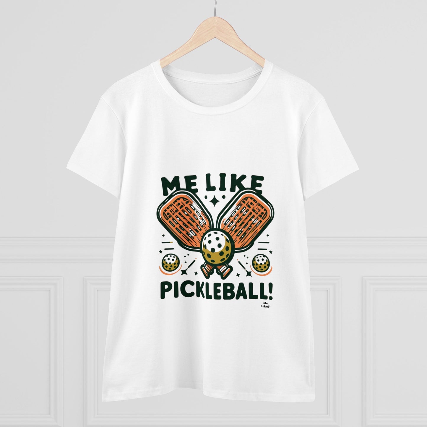 Me Like Pickleball! - Women's Heavy Cotton Tee - (Pickleball #1)