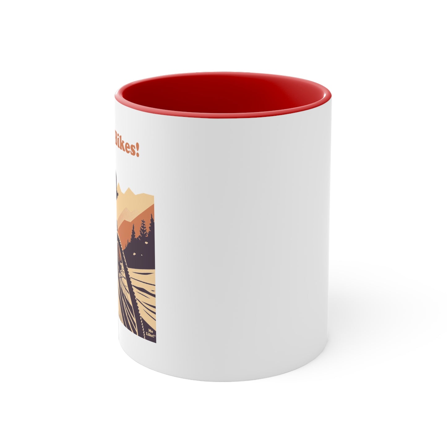 Accent Coffee Mug, 11oz - Me Like Bikes! (Mountain Bike #2)