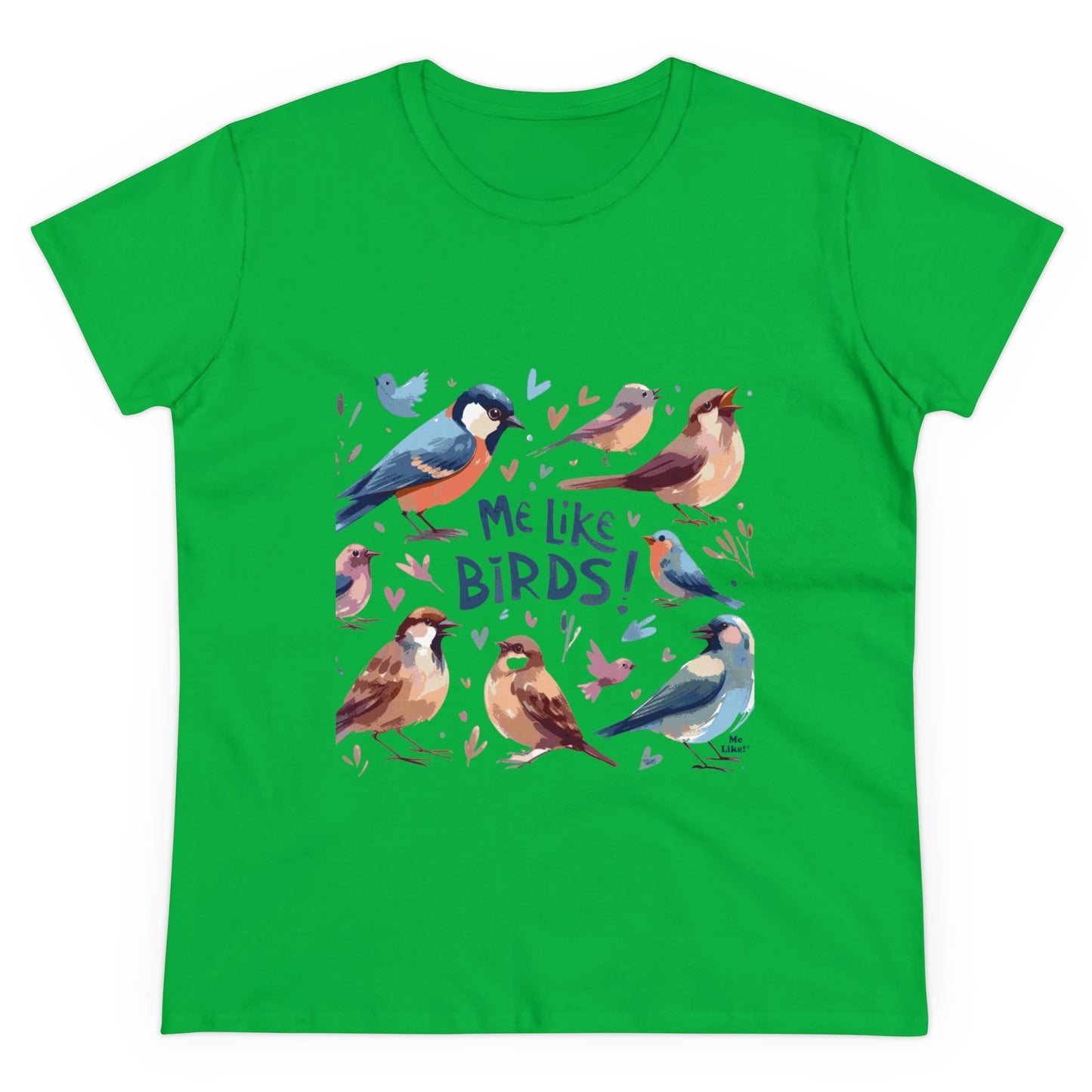 Me Like Birds! - Women's Heavy Cotton Tee - (Birds #2)