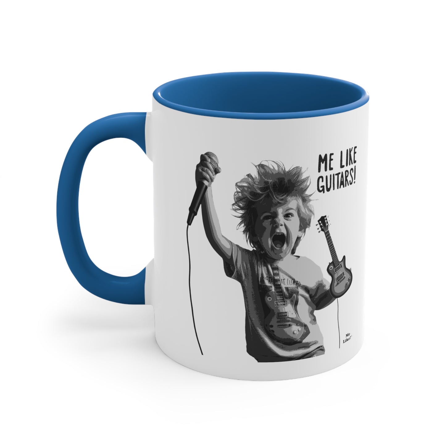 Me Like Guitars! - Accent Coffee Mug, 11oz - Punk #2