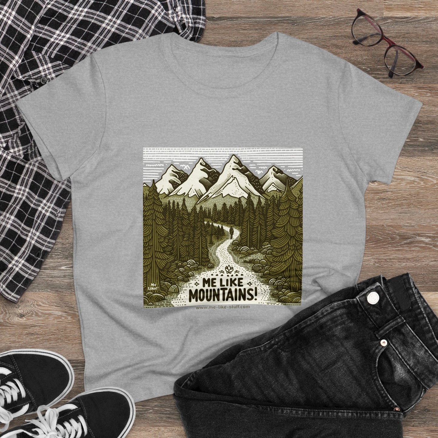 Me Like Mountains! - Women's Heavy Cotton Tee - (#3)