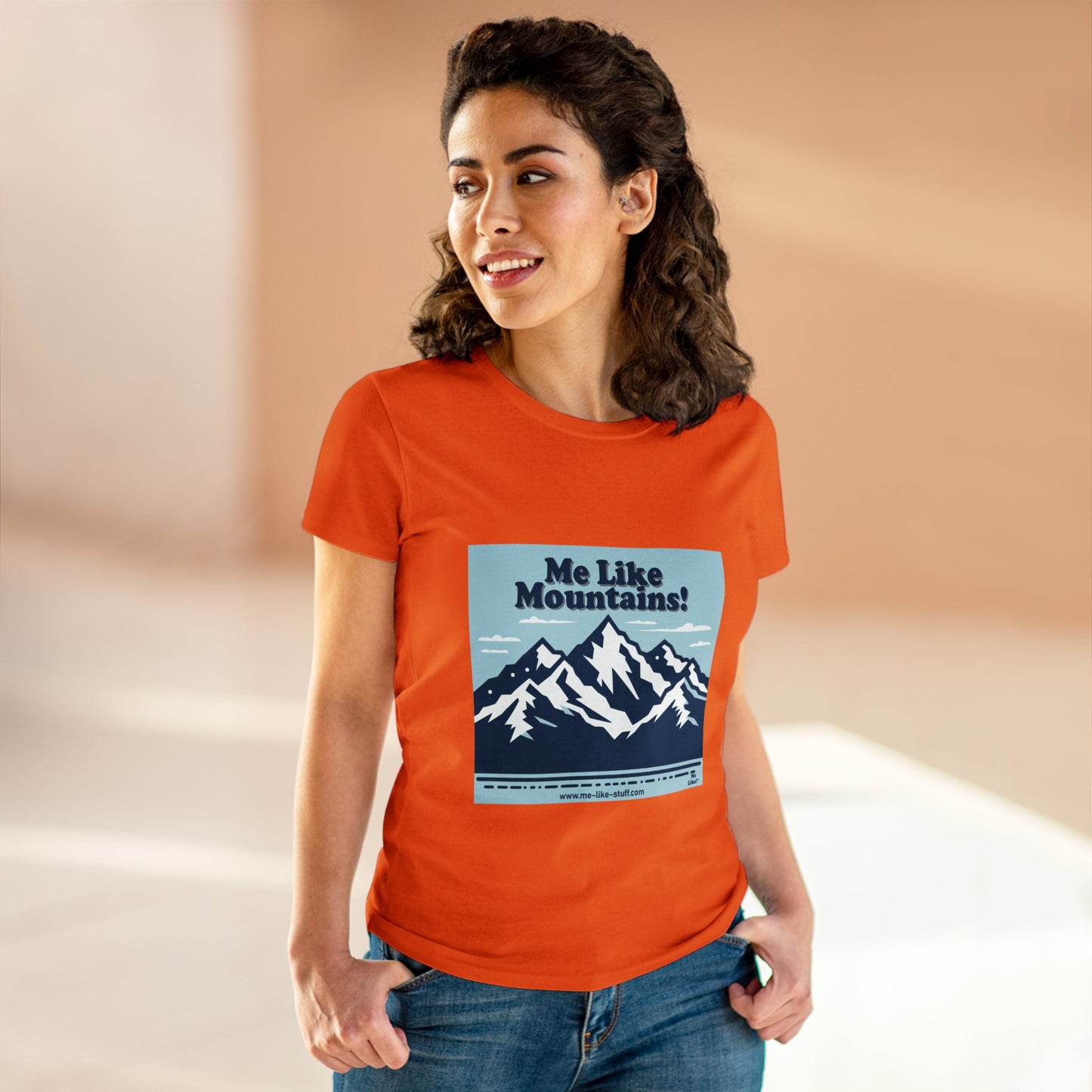 Women's Heavy Cotton Tee - Me Like Mountains! (#2)