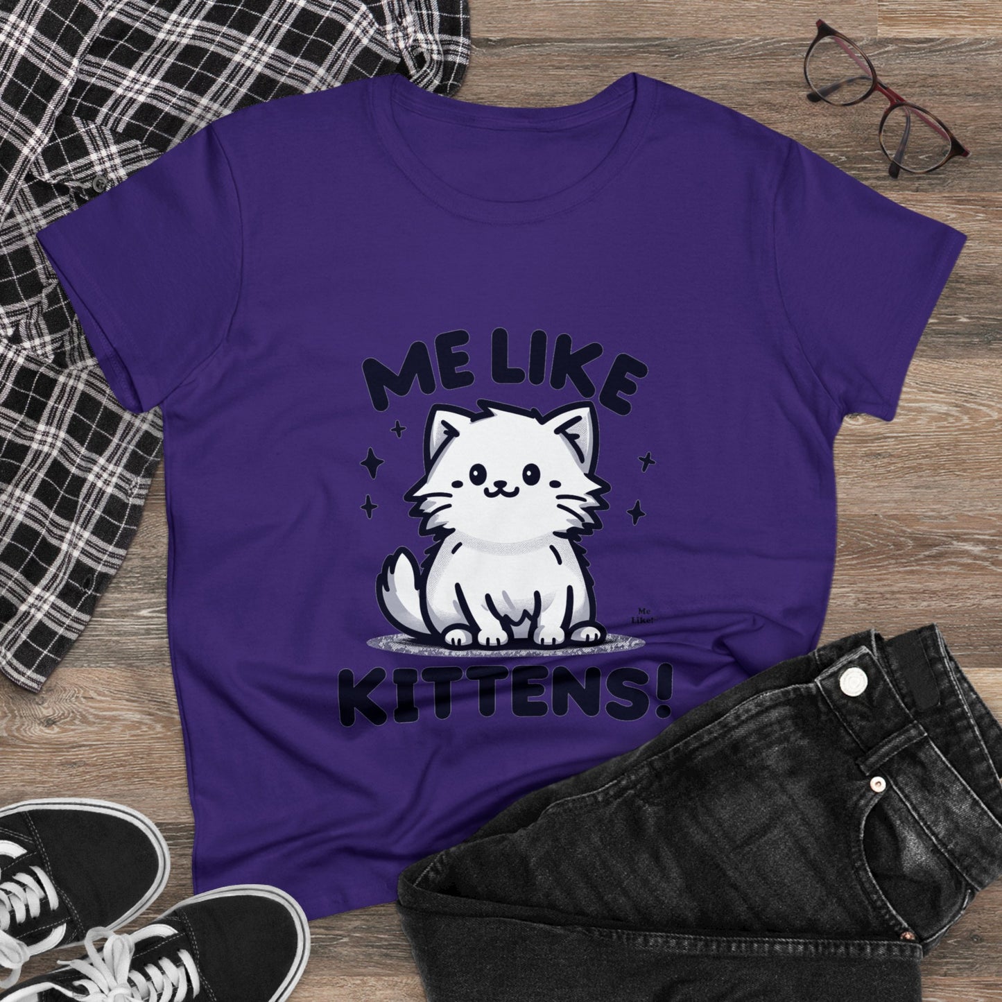 Me Like Kittens! - Women's Heavy Cotton Tee - (#1)