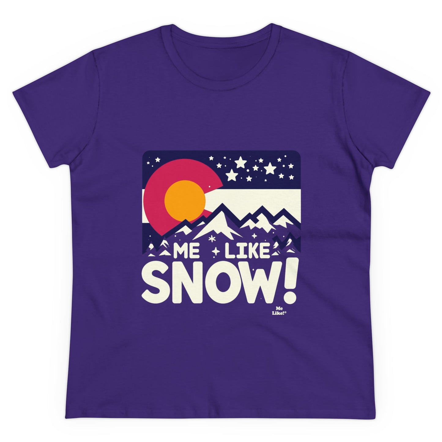 Me Like Snow! - Women's Heavy Cotton Tee - (Snow Colorado #1)