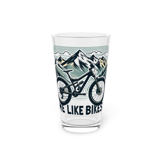 Me Like Bikes! - Pint Glass, 16oz - (Mountain Bike #5)