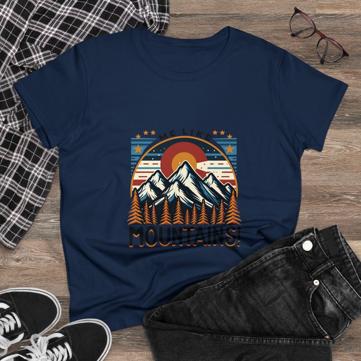 Me Like Mountains! - Women's Heavy Cotton Tee - (Mountains #5)