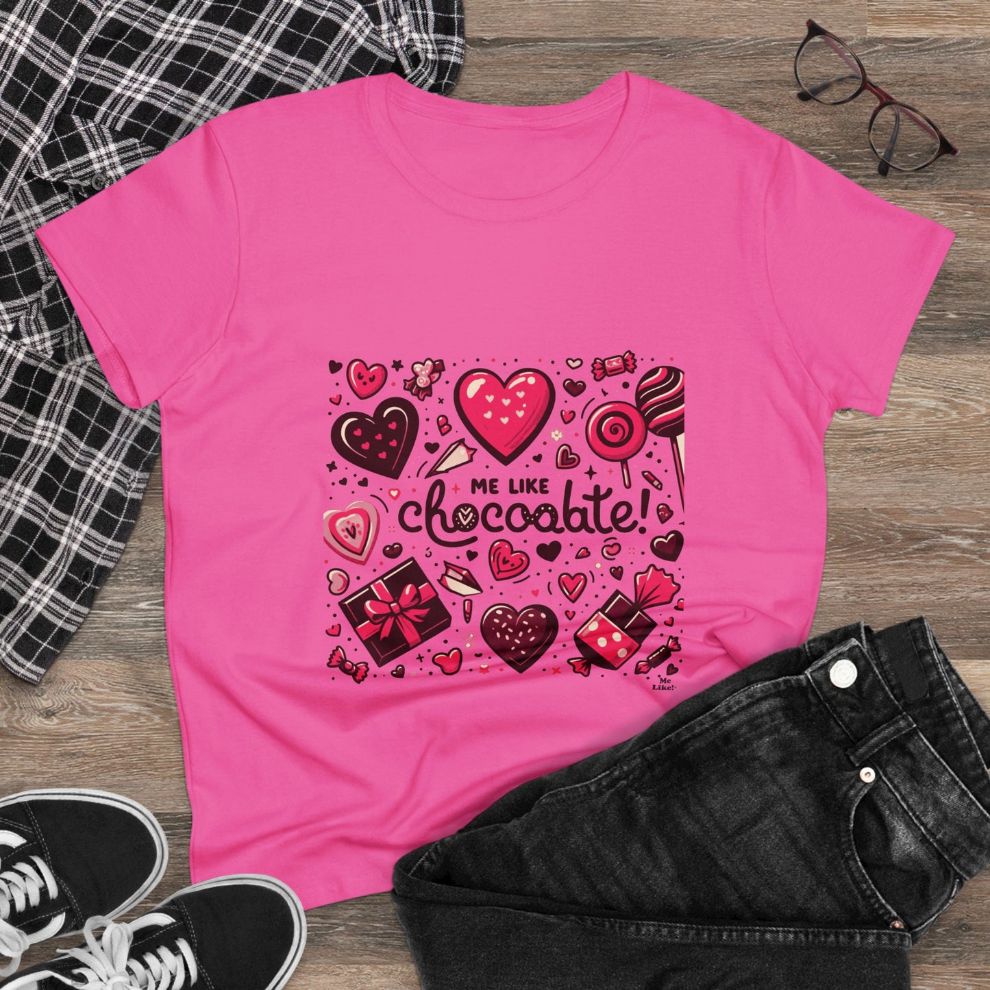 Me Like Chocolate! - Women's Heavy Cotton Tee - (Chocolate #1)