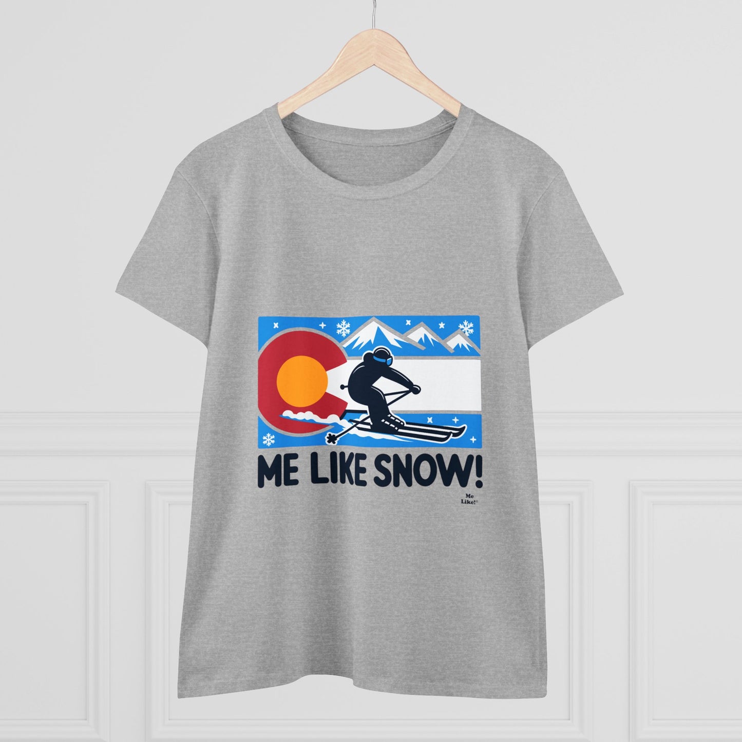 Me Like Snow! - Women's Heavy Cotton Tee - (Ski Colorado #1)