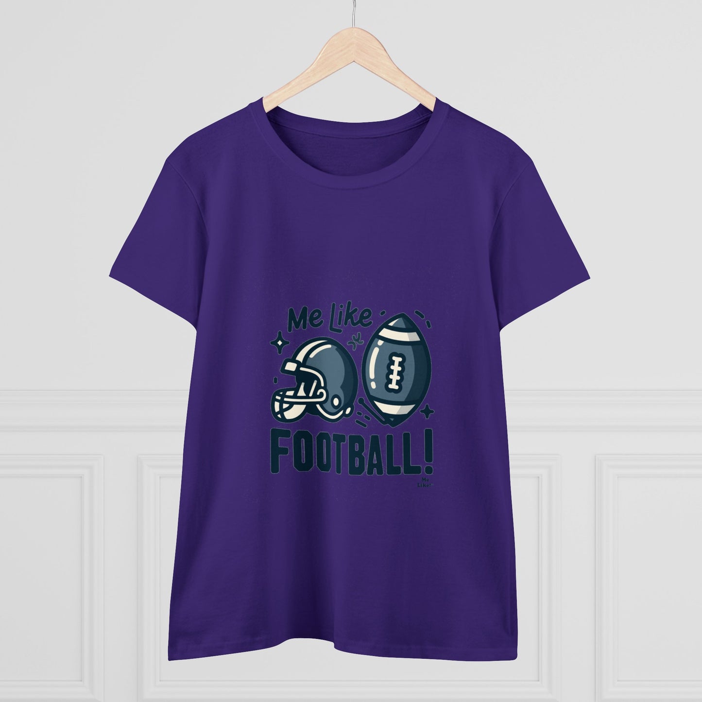 Me Like Football! - Women's Heavy Cotton Tee - (Football #3)