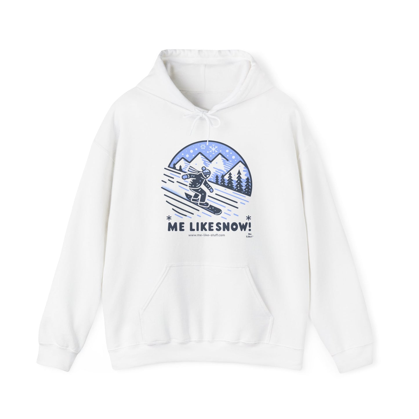 Unisex Heavy Blend™ Hooded Sweatshirt - Me Like Snow! (Snowboard #2)