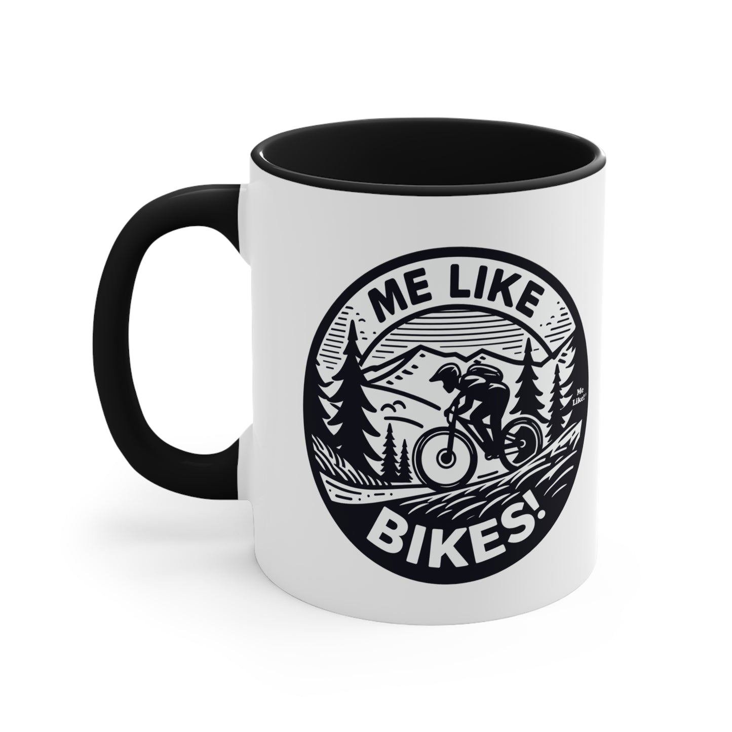 Me Like Bikes! - Accent Coffee Mug, 11oz - (Mountain Bike #4)