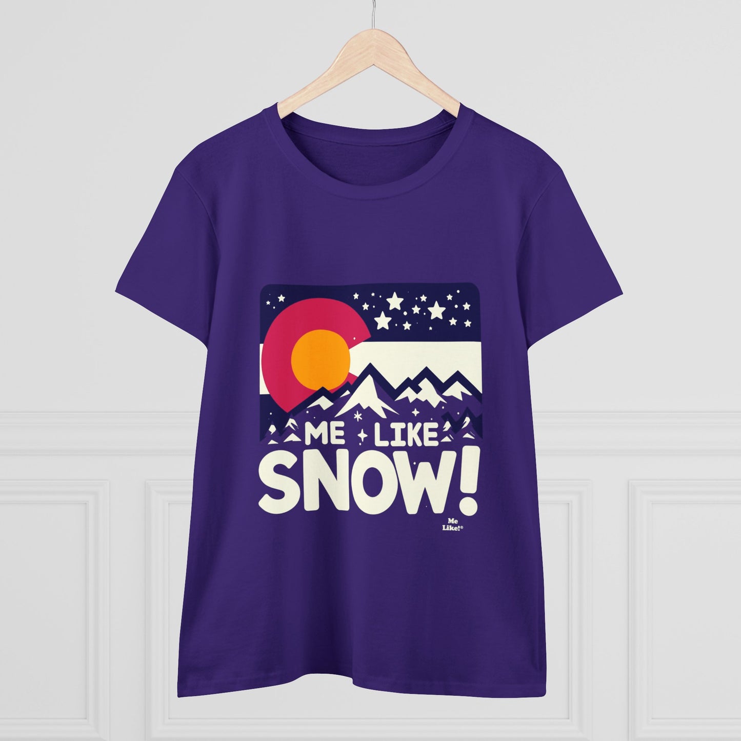 Me Like Snow! - Women's Heavy Cotton Tee - (Snow Colorado #1)