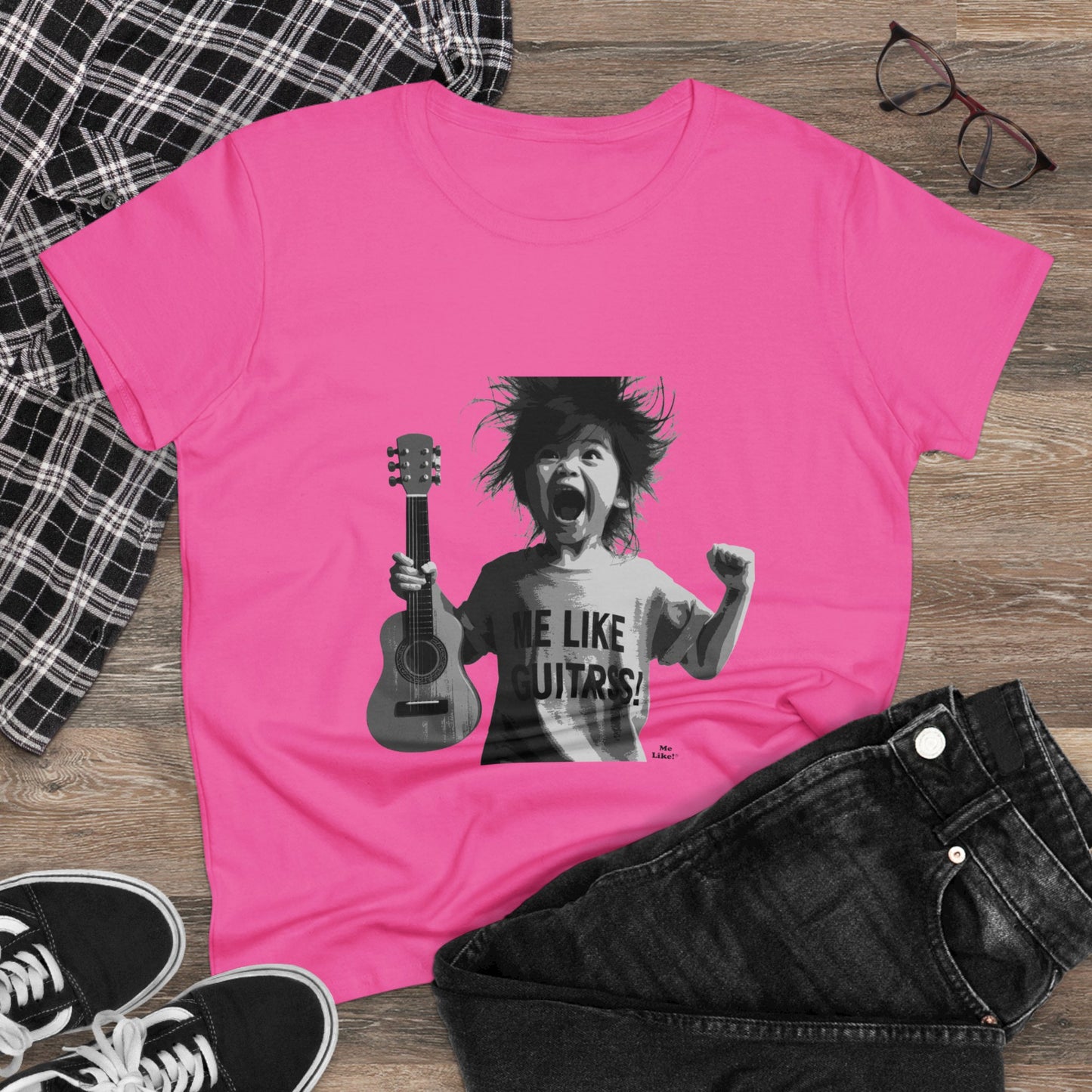 Me Like Guitars! - Women's Cotton Tee - Punk #1