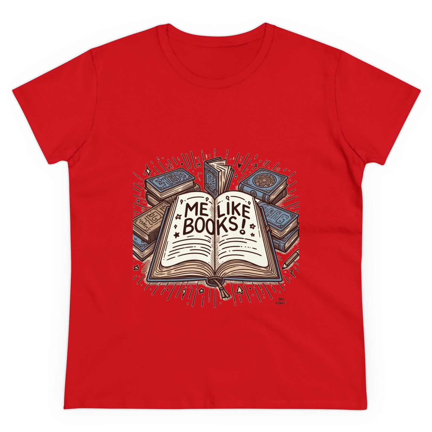 Me Like Books! - Women's Heavy Cotton Tee - (Books #1)