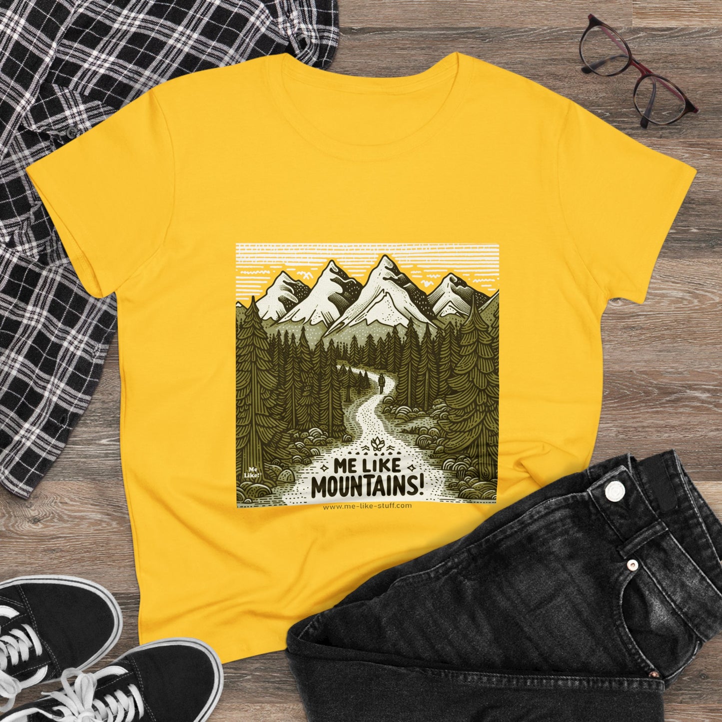 Me Like Mountains! - Women's Heavy Cotton Tee - (#3)