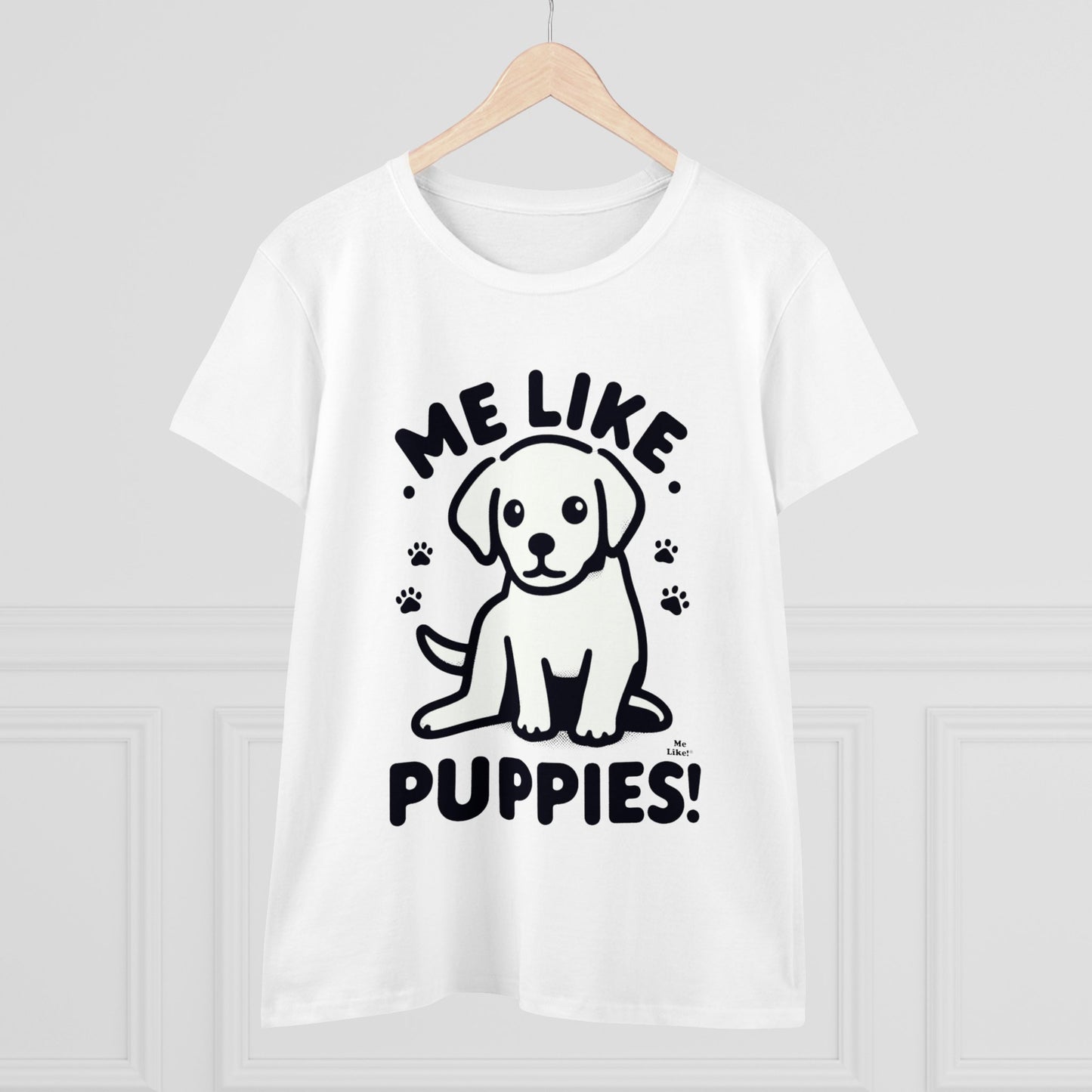 Me Like Puppies! - Women's Heavy Cotton Tee - (#3)