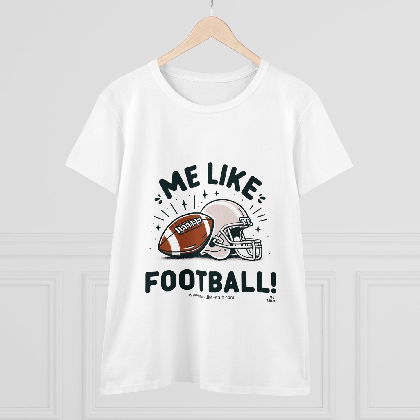 Me Like Football! - Women's Heavy Cotton Tee - (Football #1)